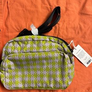 NWT pink pistachio pixel gingham Baggu fanny
